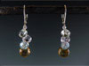Whiskey Topaz, Blue Topaz and Amethyst on Sterling Silver chain and Lever-back Ear Wires.  1 1/2" Long.